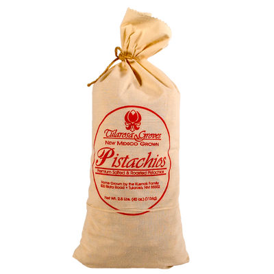 One 2.5 Pound Cloth Sack of Tularosa Groves Pistachios, Salted